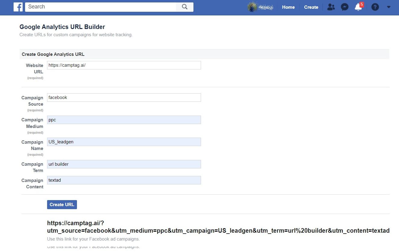 Facebook URL Builder